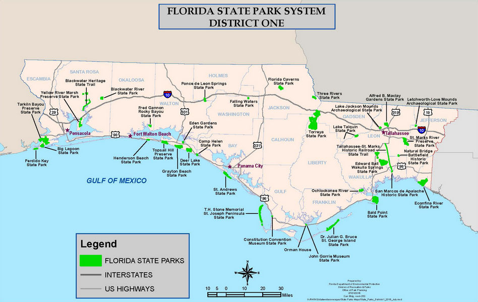 In House Graphics State Parks District 1 Map 